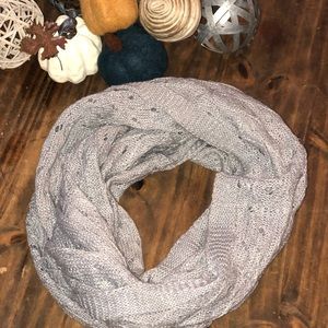 Infinity Gray Knit Scarf